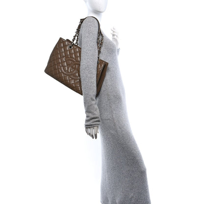 Chanel Caviar Quilted Grand Shopping Tote GST Dark Beige 2 of 10