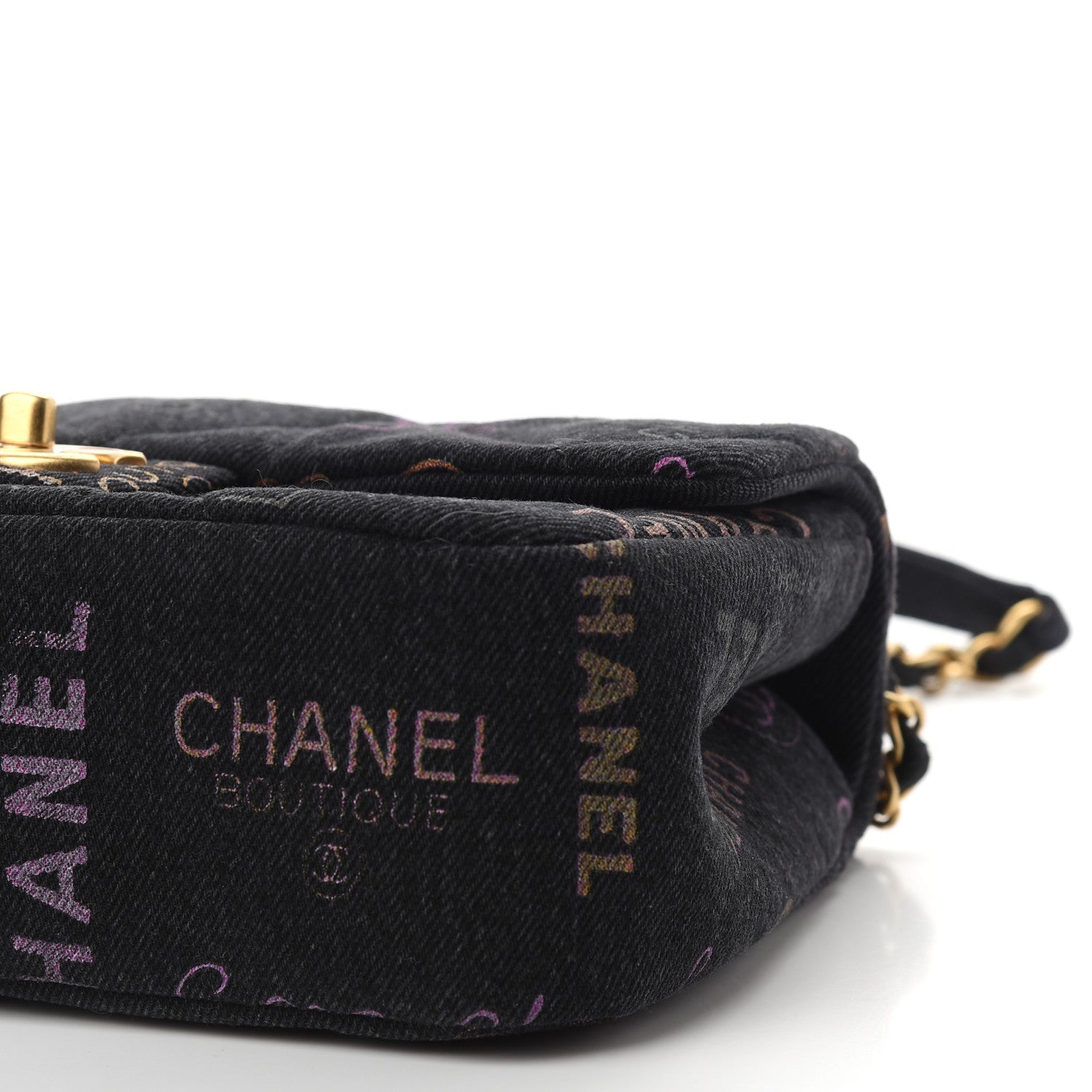 Chanel Denim Quilted Denim Mood Mini Rectangular Flap Black Multicolor 9 of 9