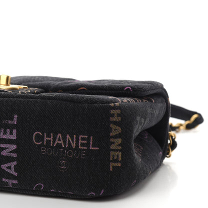 Chanel Denim Quilted Denim Mood Mini Rectangular Flap Black Multicolor 9 of 9