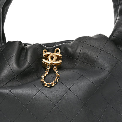 Chanel Calfskin Quilted Small Maxi Hobo Black 8 of 10
