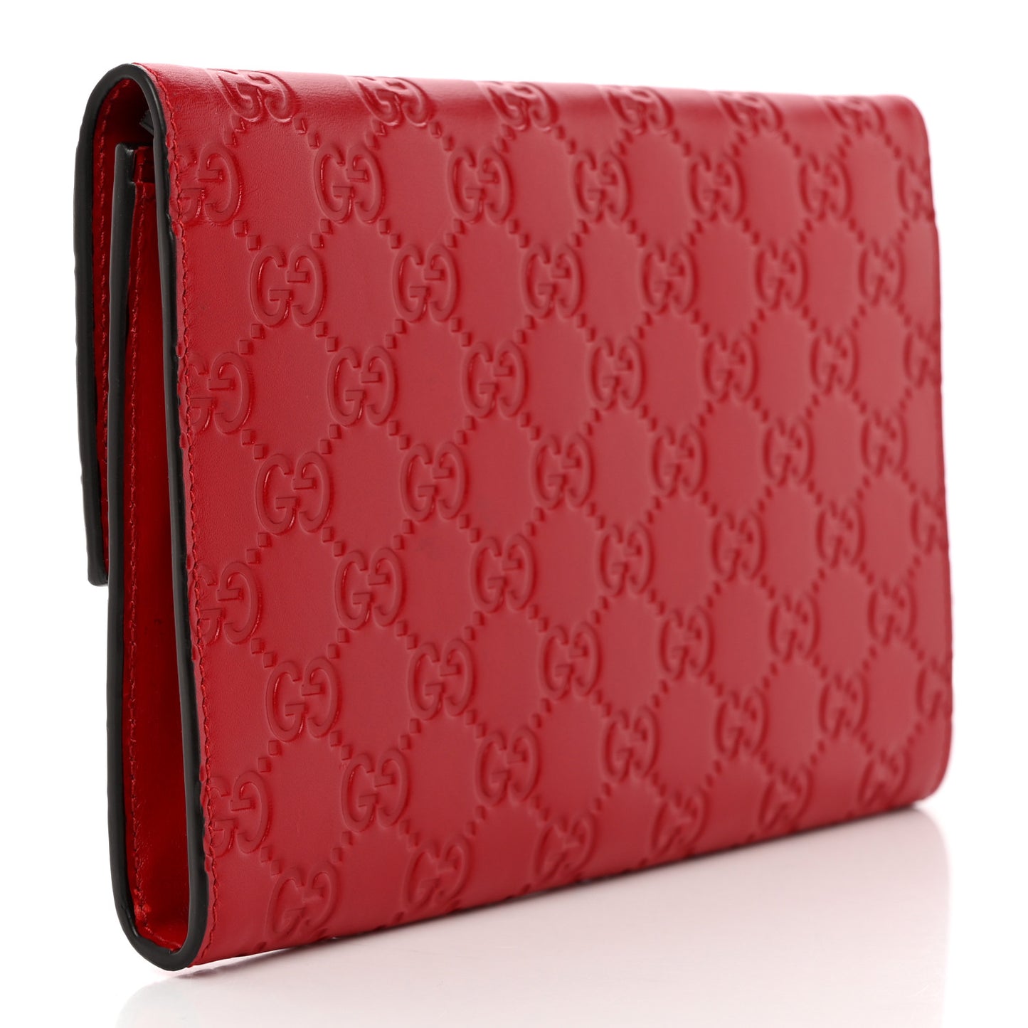 Guccissima Padlock Clutch Hibiscus Red