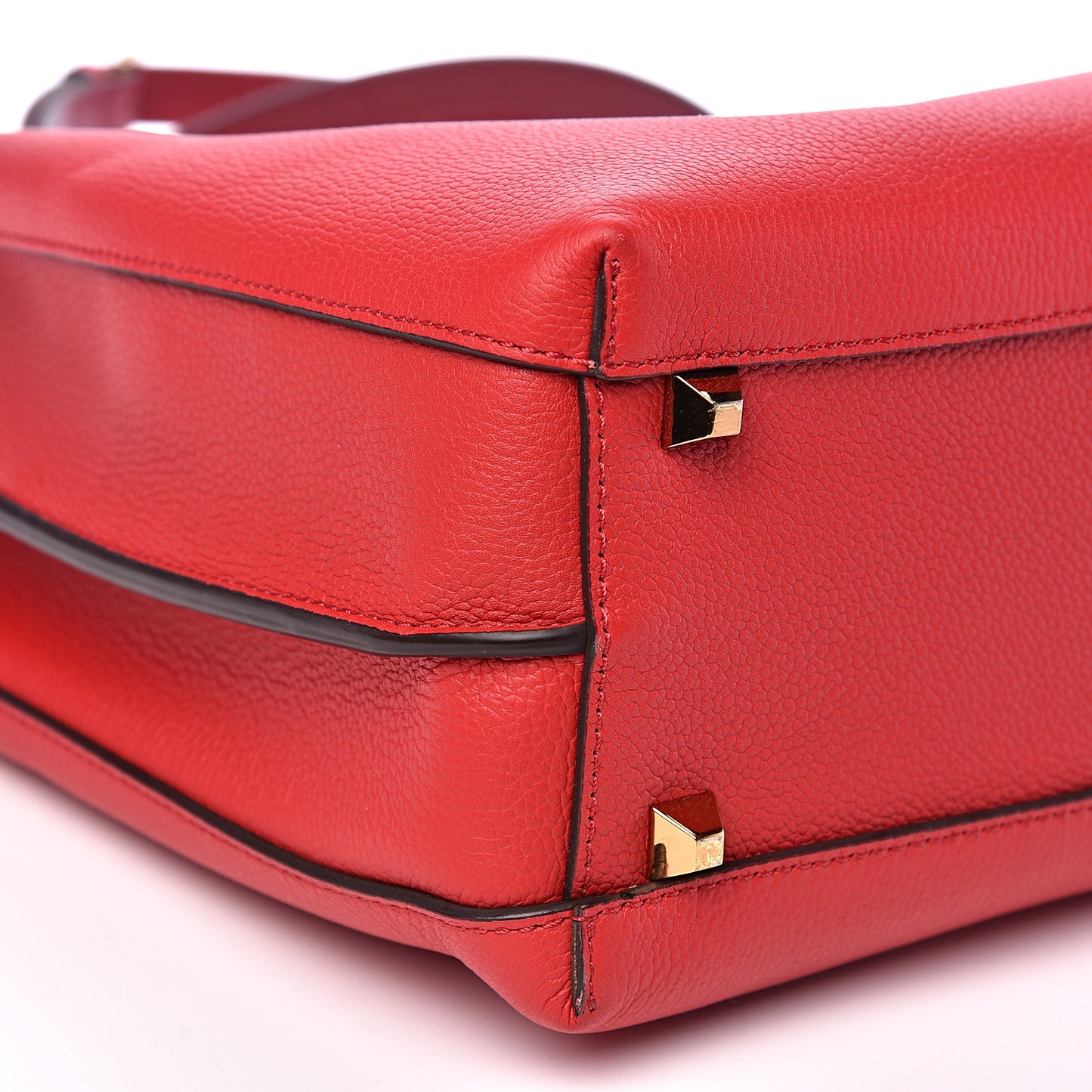 Grained Calfskin Medium Milla Hobo Ruby Red