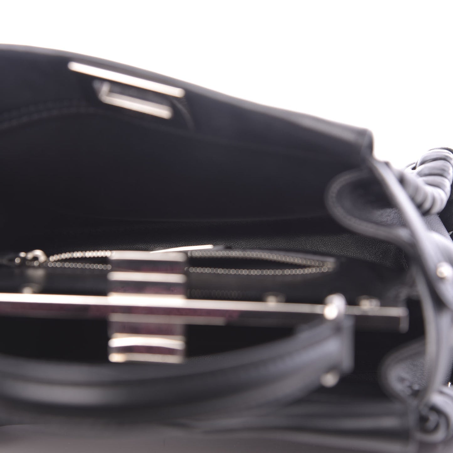 Nappa Lace Up Mini Peekaboo Iconic Satchel Black