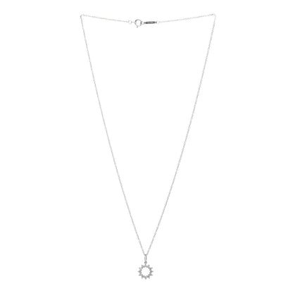Tiffany Platinum 18K White Gold Diamond Circle Pendant Necklace 3 of 4
