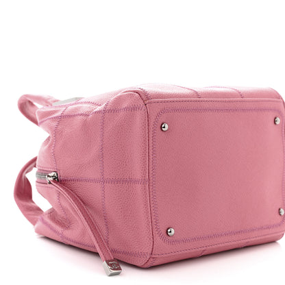 Chanel Caviar Square Stitched Bowler Pink 9 of 10