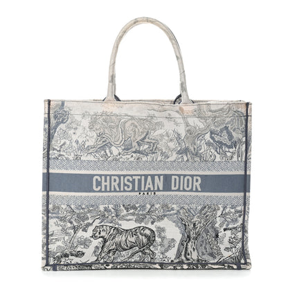 Christian Dior Gradient Canvas Embroidered Large Dioriviera Toile De Jouy Book Tote Blue Blue 1 of 15
