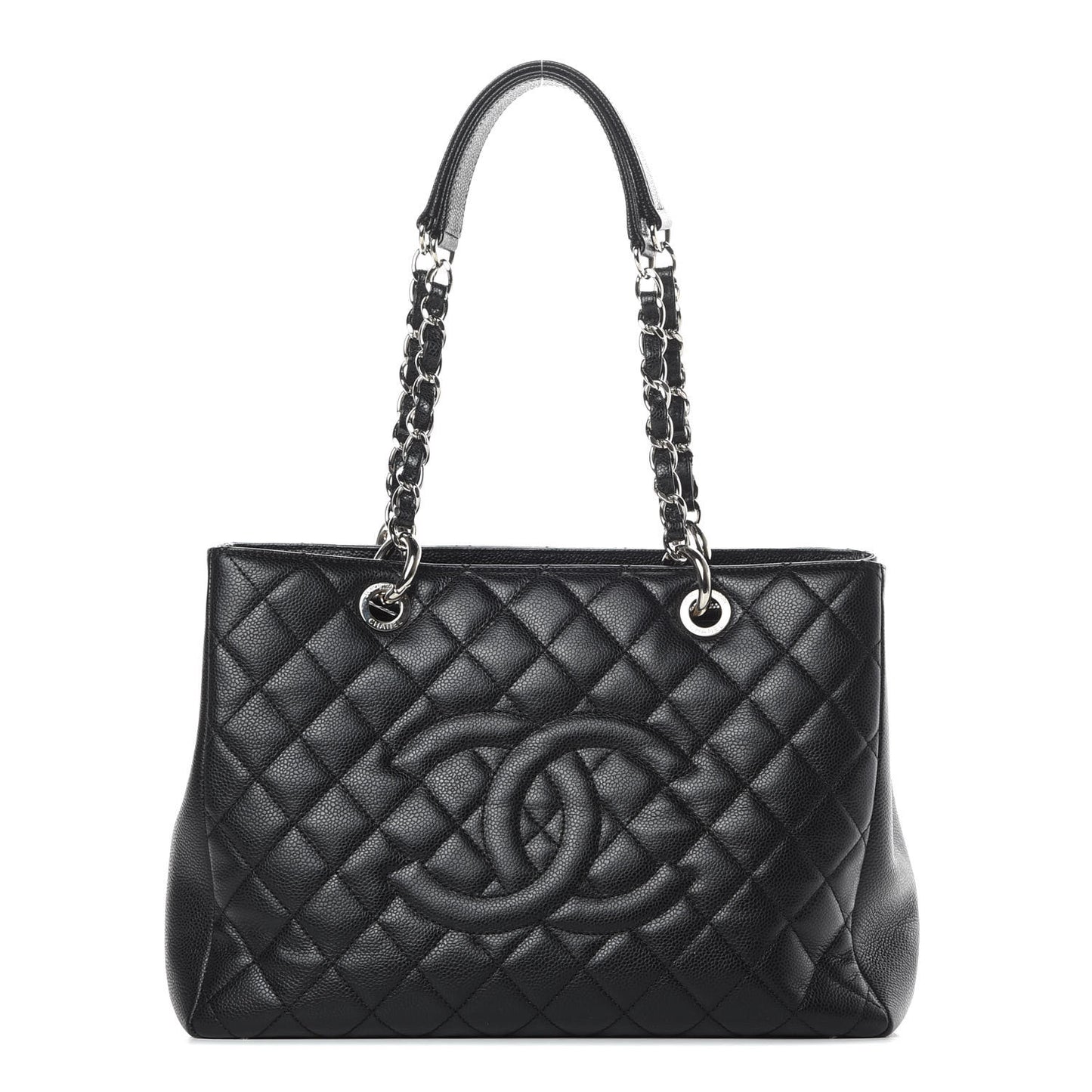 Caviar Quilted Grand Shopping Tote GST Black