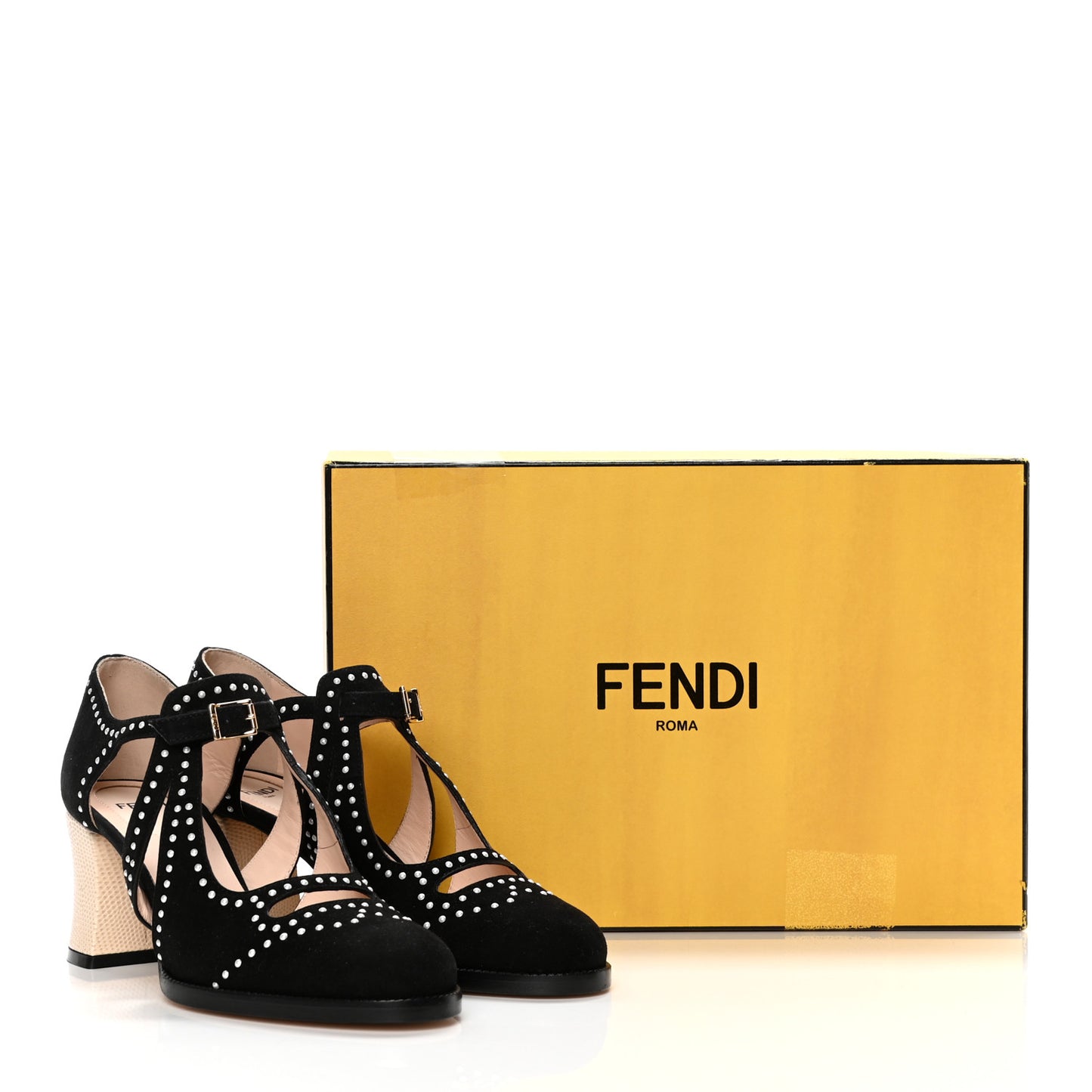 Suede Faux Lizard Pearl Embellished 36.5 Black