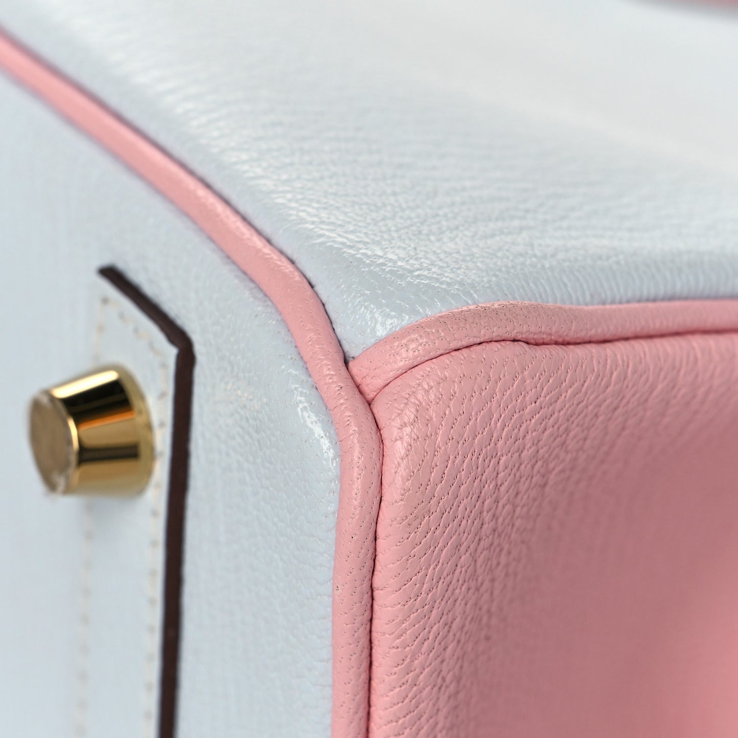 Chevre Mysore Horseshoe Birkin 25 Bleu Brume Rose Sakura