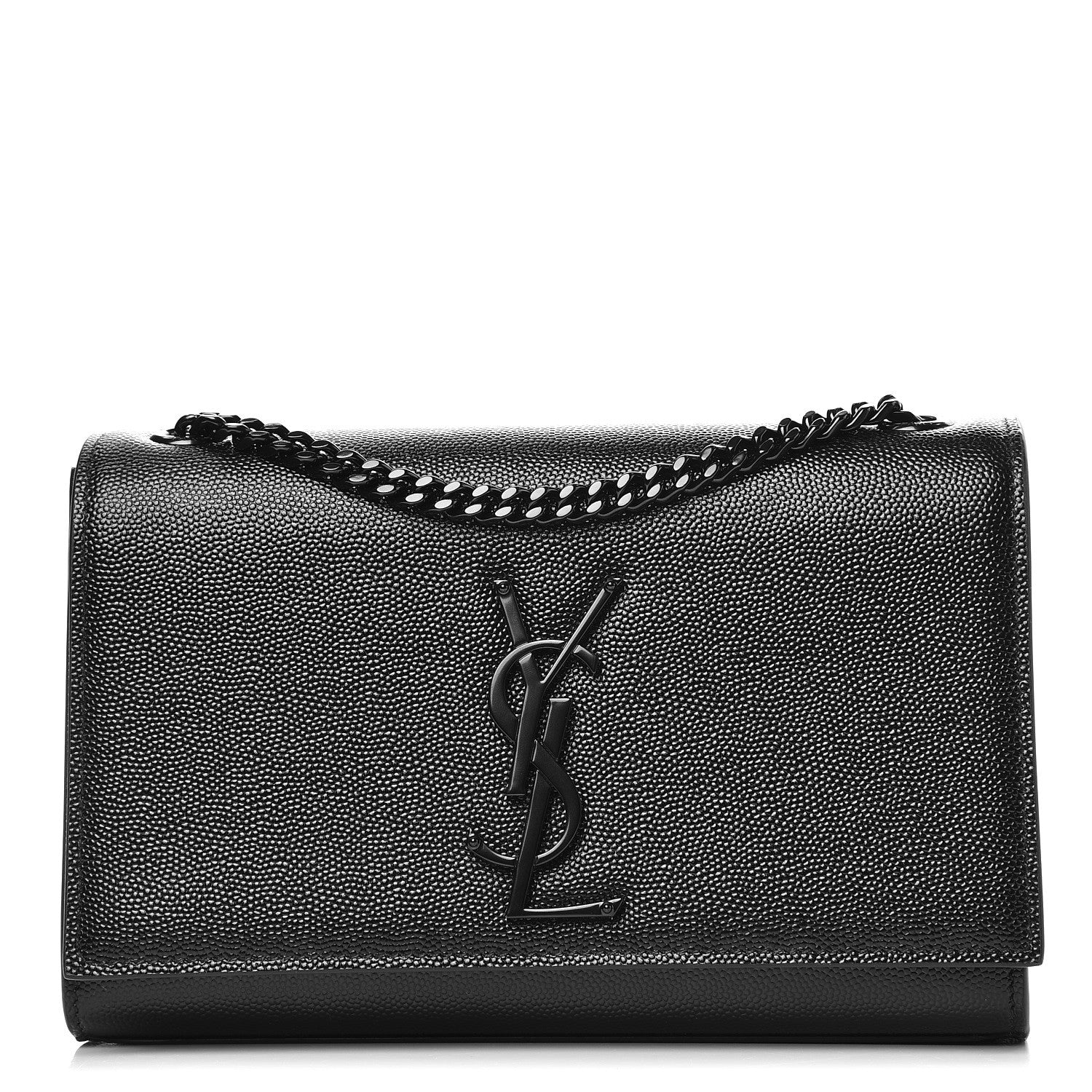 Saint Laurent Grain De Poudre Small Monogram Kate Satchel Black 1 of 7