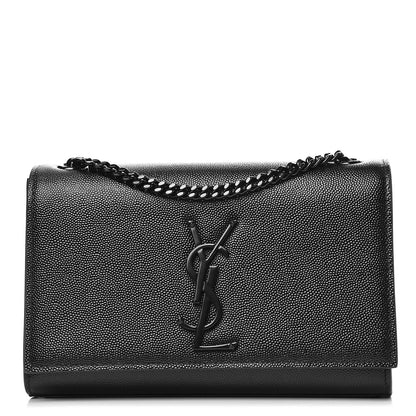 Saint Laurent Grain De Poudre Small Monogram Kate Satchel Black 1 of 7