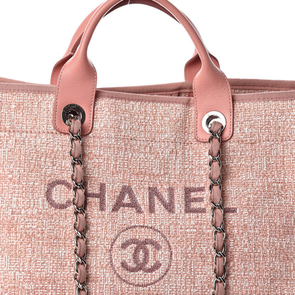 Chanel Straw Lurex Large Deauville Tote Pink 8 of 10