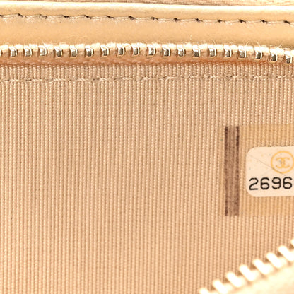 Chanel Iridescent Lambskin Quilted Pearl Clutch With Chain Beige 10 of 14