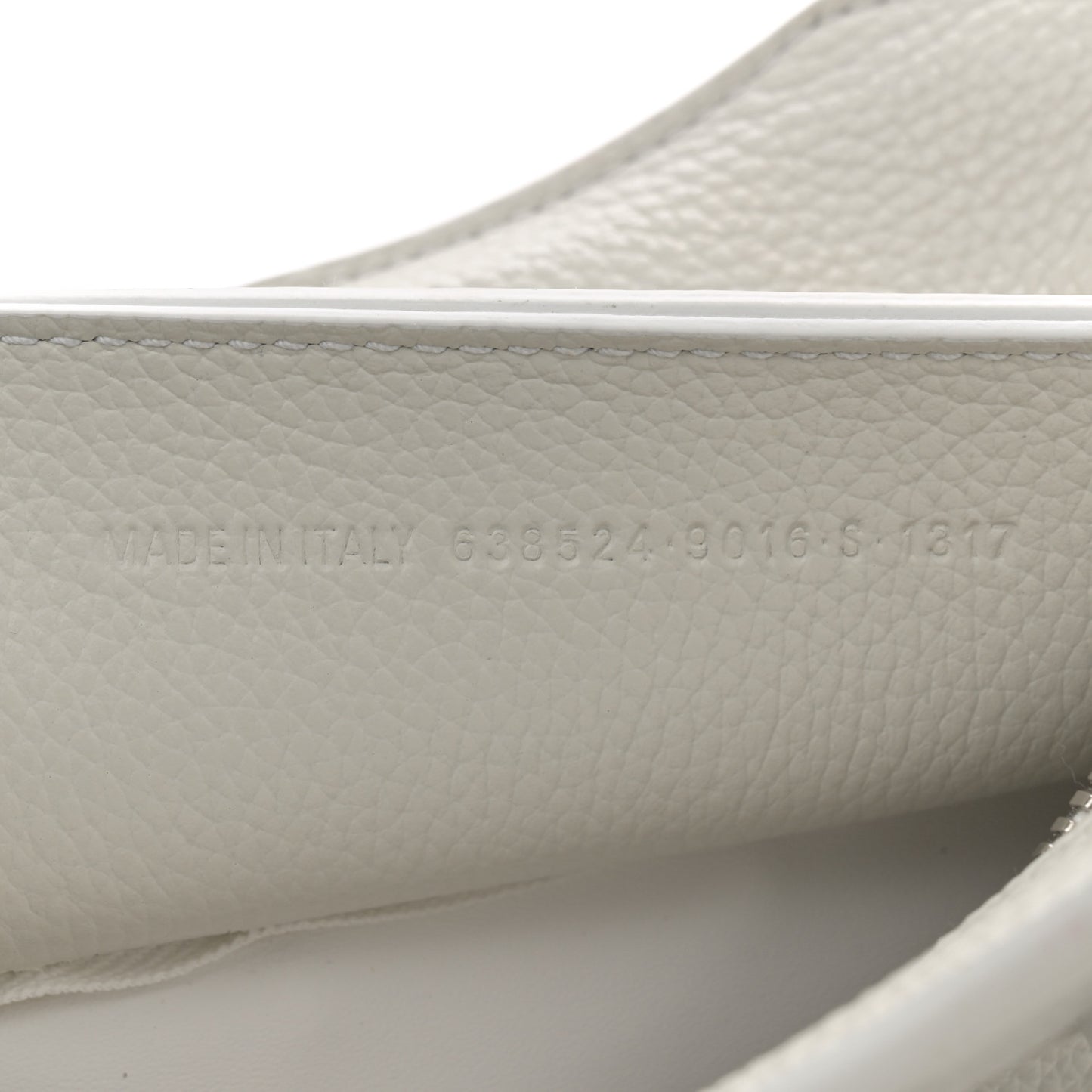 Grained Calfskin Neo Classic Silver Hardware Mini City White