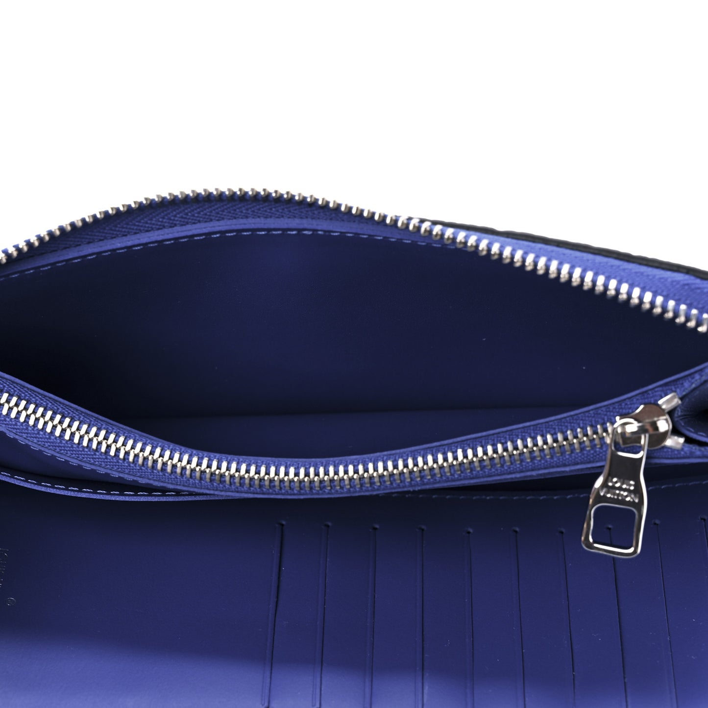 Taurillon Illusion Zippy Vertical Wallet Bleu Rose