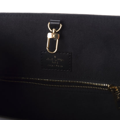 Louis Vuitton Calfskin Monogram Fold Tote MM Black Wine Cream 7 of 10