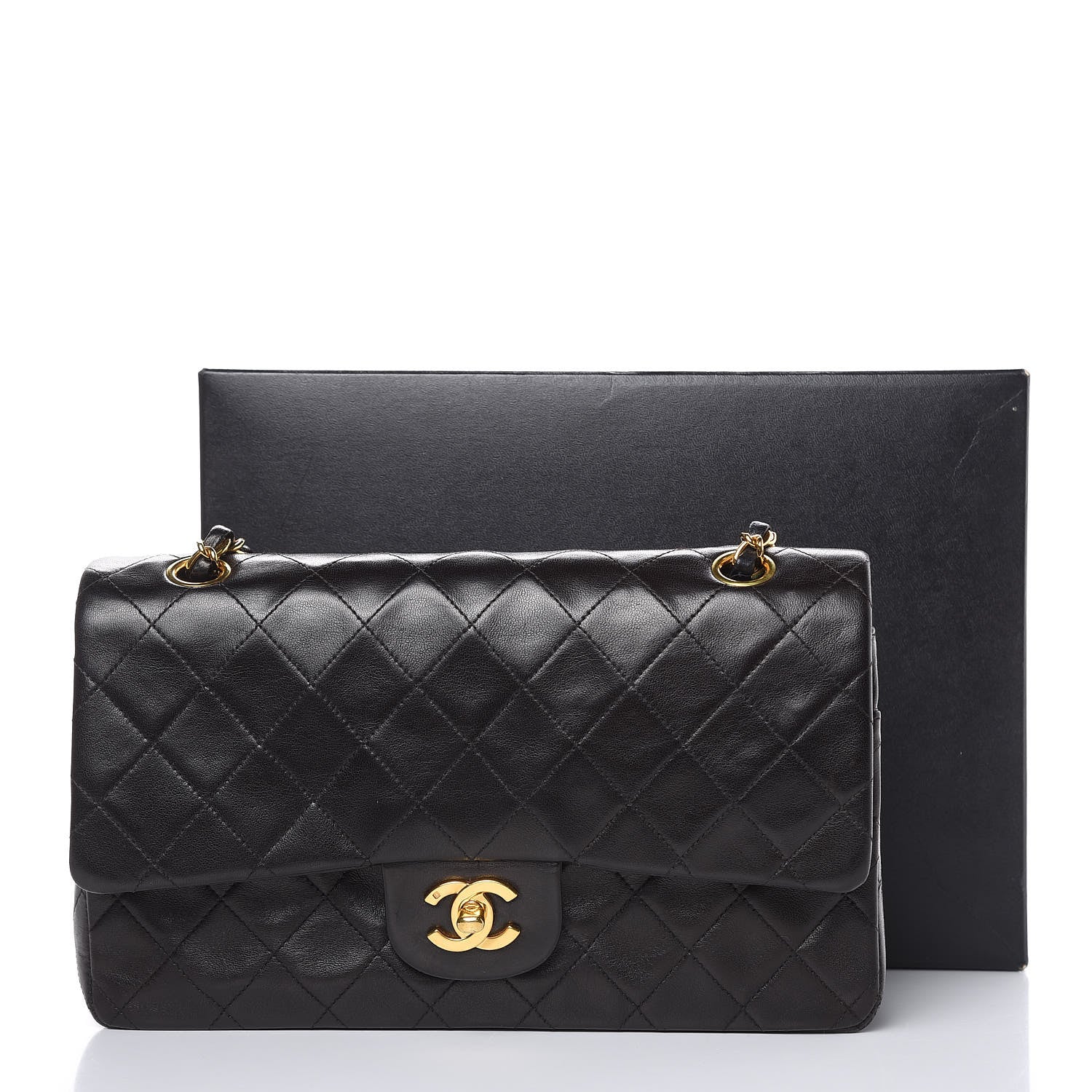 Chanel Lambskin Quilted Medium Double Flap Black 17 of 17