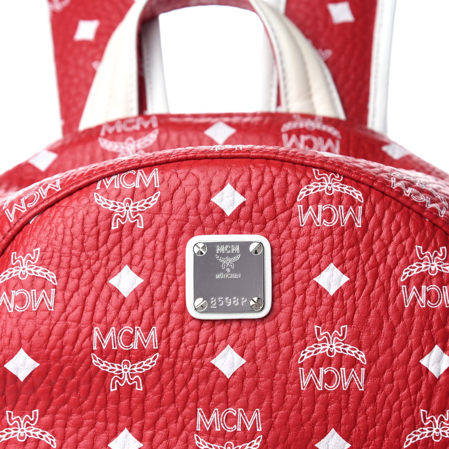 Visetos Embroidered Medium Backpack Ruby Red