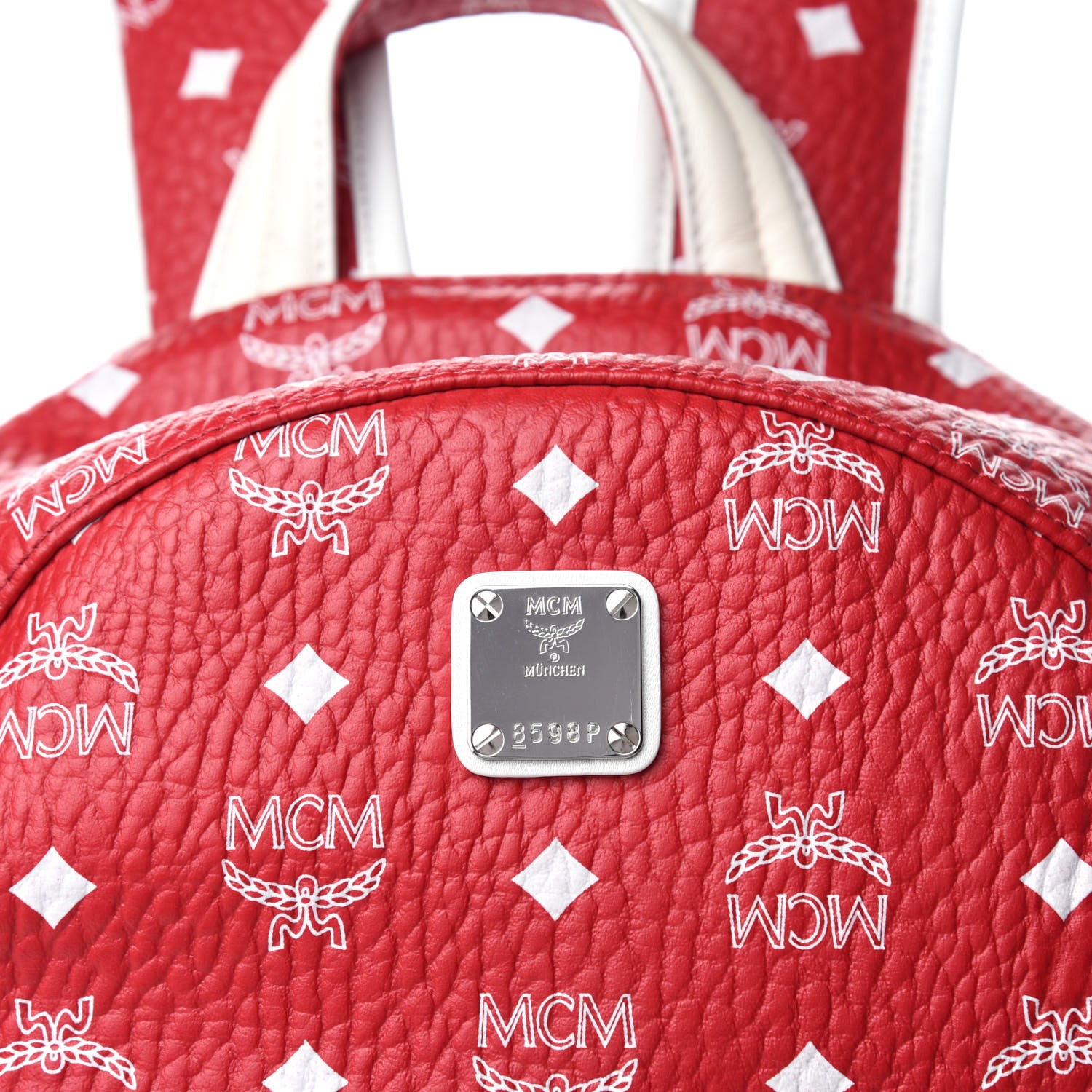 MCM Visetos Embroidered Medium Backpack Ruby Red 10 of 10