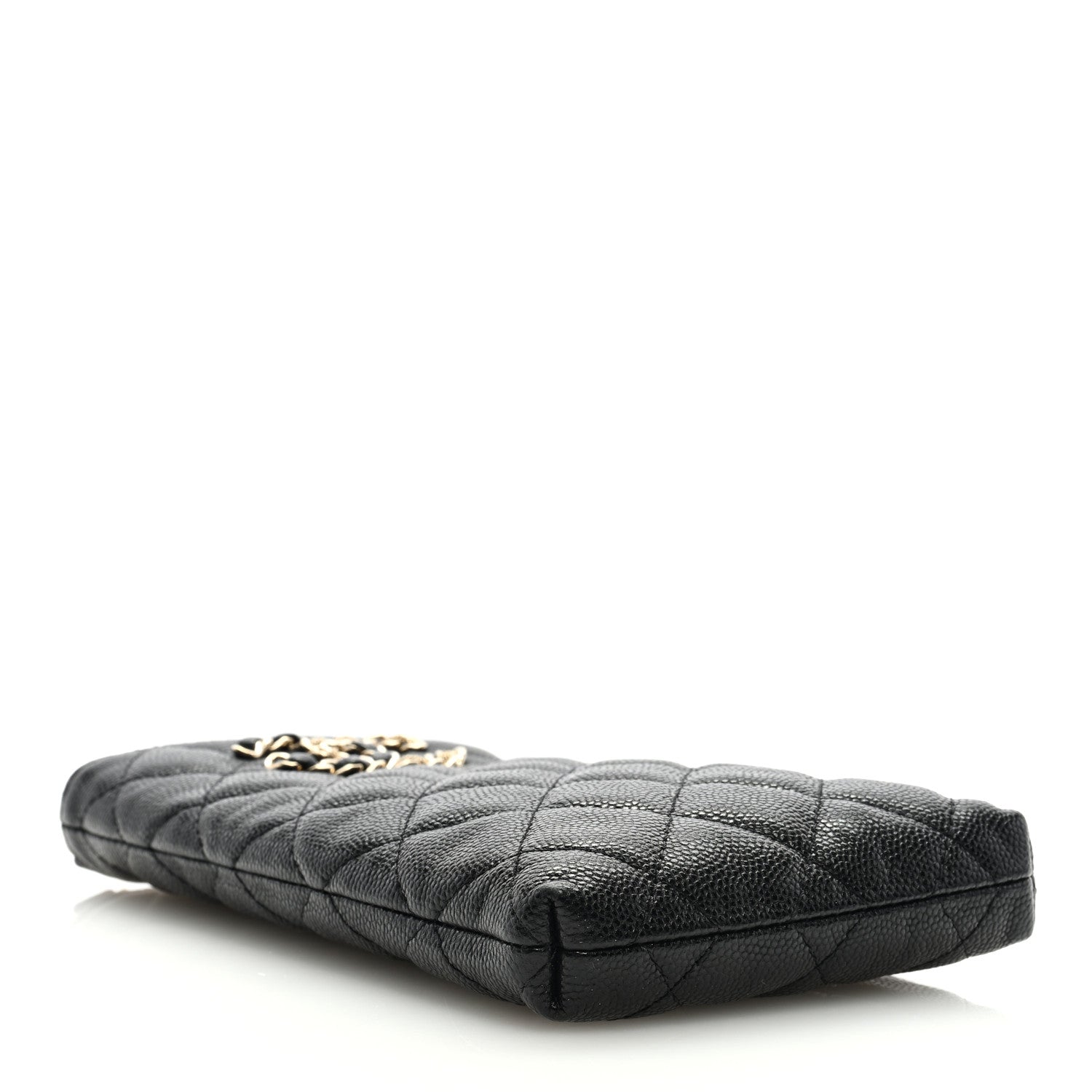Chanel Caviar Quilted French New Wave Phone Holder With Chain Black 4 of 9