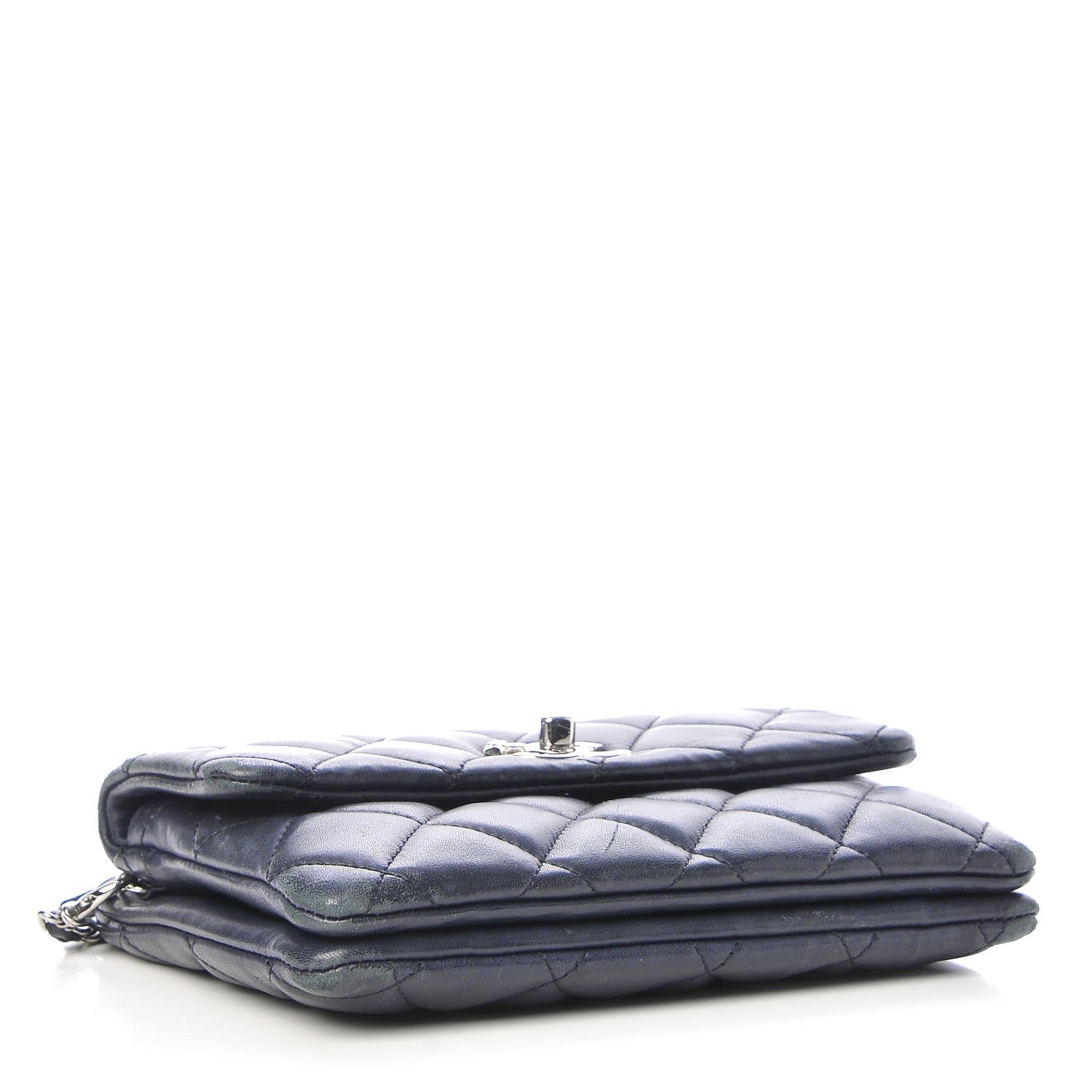 Chanel Lambskin Quilted Daily Zippy Crossbody Navy 4 of 9