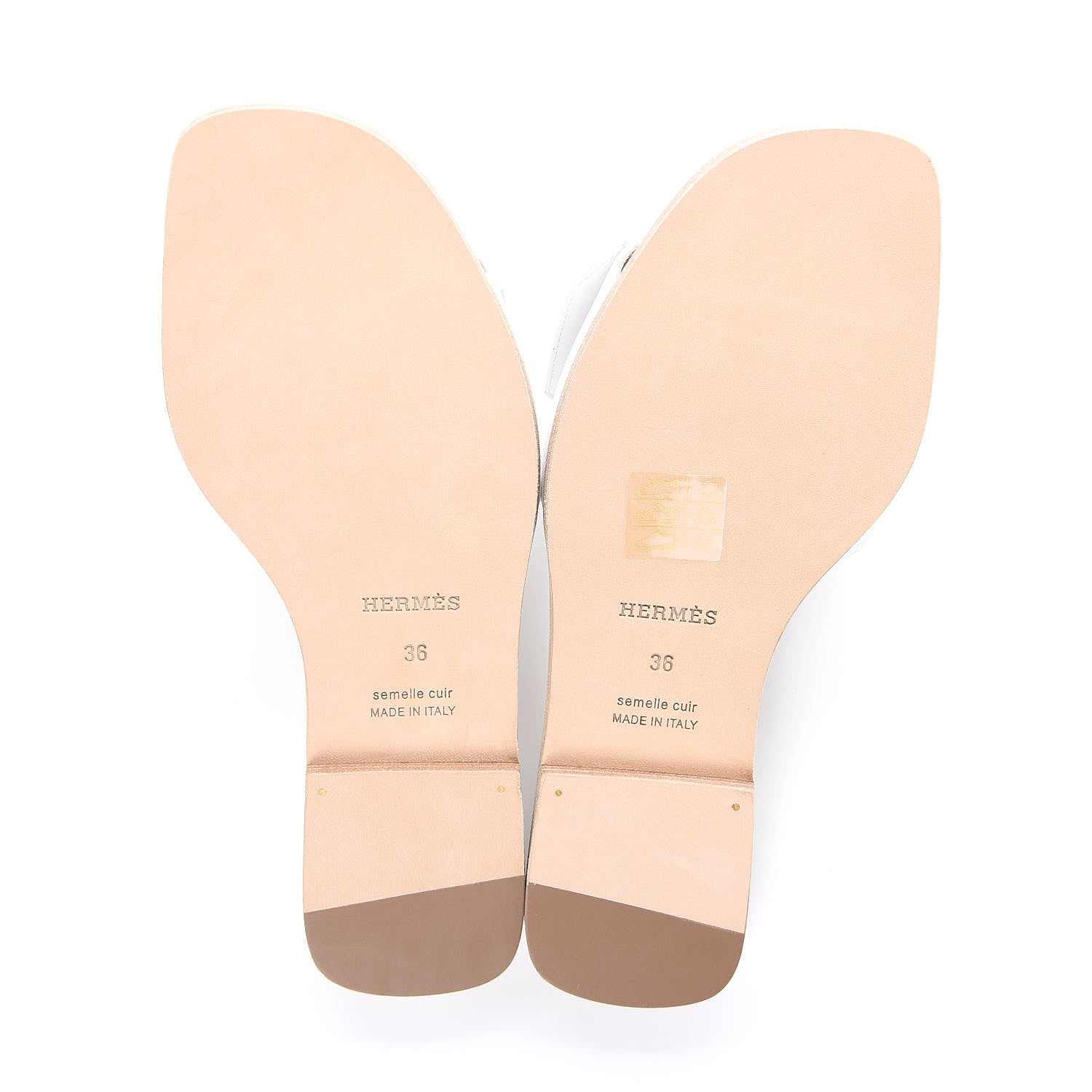 Hermes Calfskin View Sandals 36 White 5 of 9