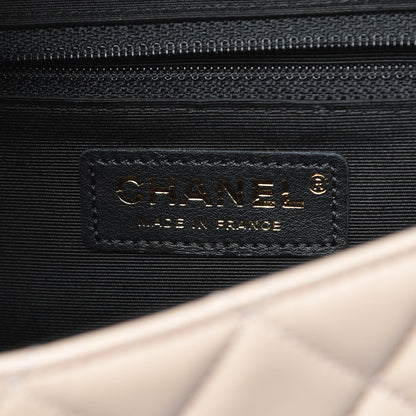 Chanel Lambskin Quilted Medium Elegant CC Flap Beige Black 6 of 12