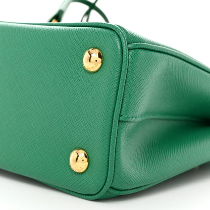 Prada Saffiano Lux Mini Galleria Double Zip Tote Biliardo 11 of 12