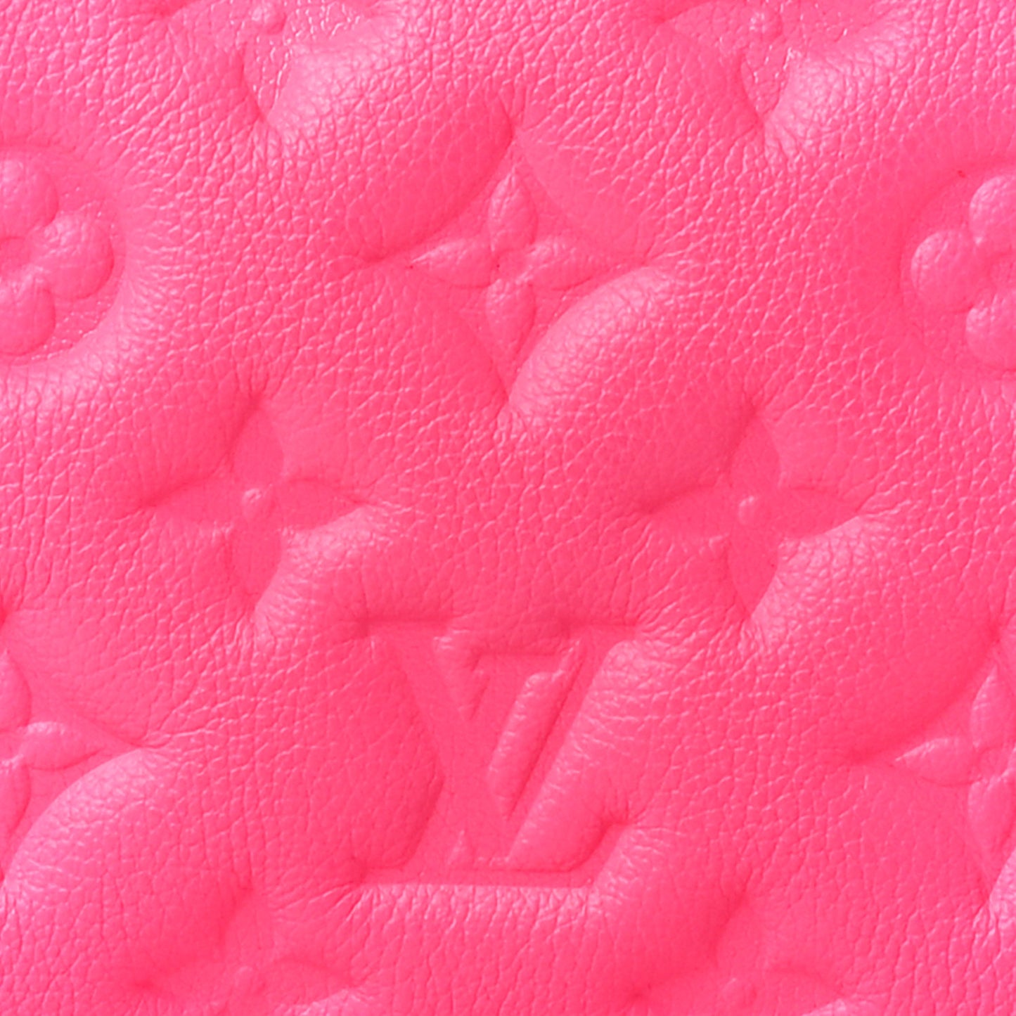Calfskin Embossed Monogram Coussin BB Rose Fluo