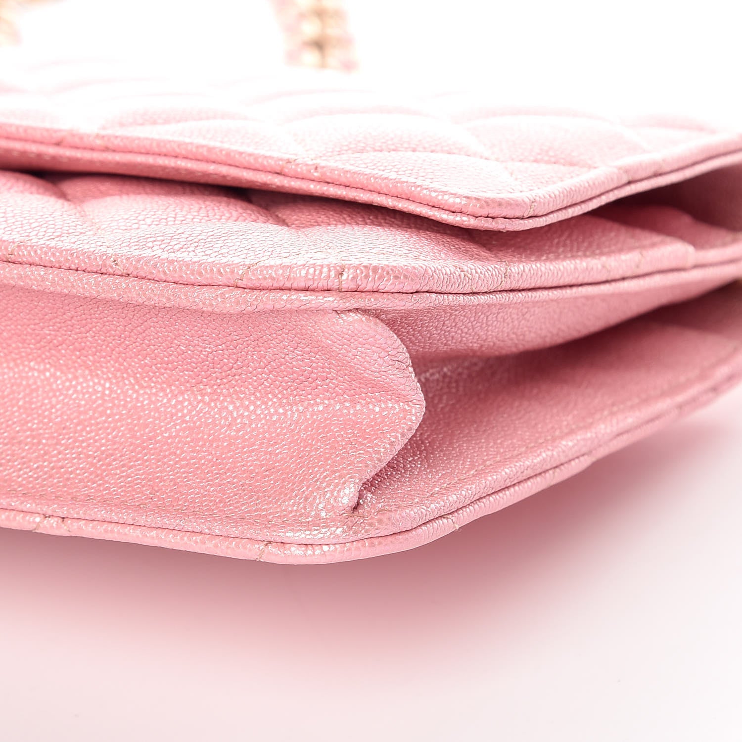 Chanel Iridescent Caviar Quilted Wallet on Chain WOC Rose Pink 6 of 11