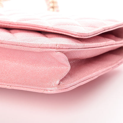 Chanel Iridescent Caviar Quilted Wallet on Chain WOC Rose Pink 6 of 11