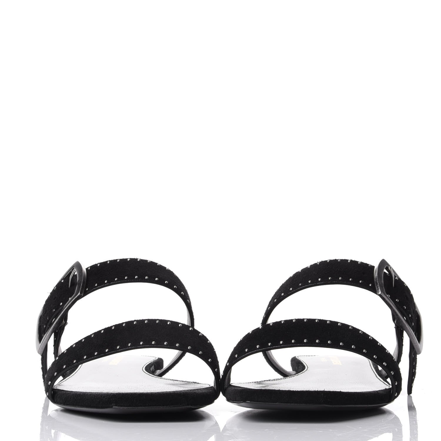 Saint Laurent Suede Otterproof Nikel Pallidio Sandals 38 Black 2 of 11