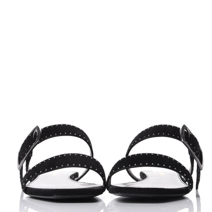 Saint Laurent Suede Otterproof Nikel Pallidio Sandals 38 Black 2 of 11
