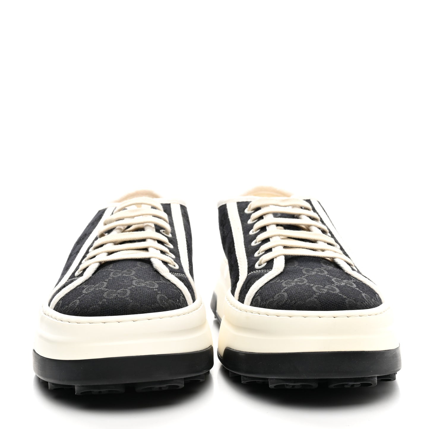 GG Monogram Mens 1977 Tennis Platform 52mm Sneakers 10.5 Black Mystic White
