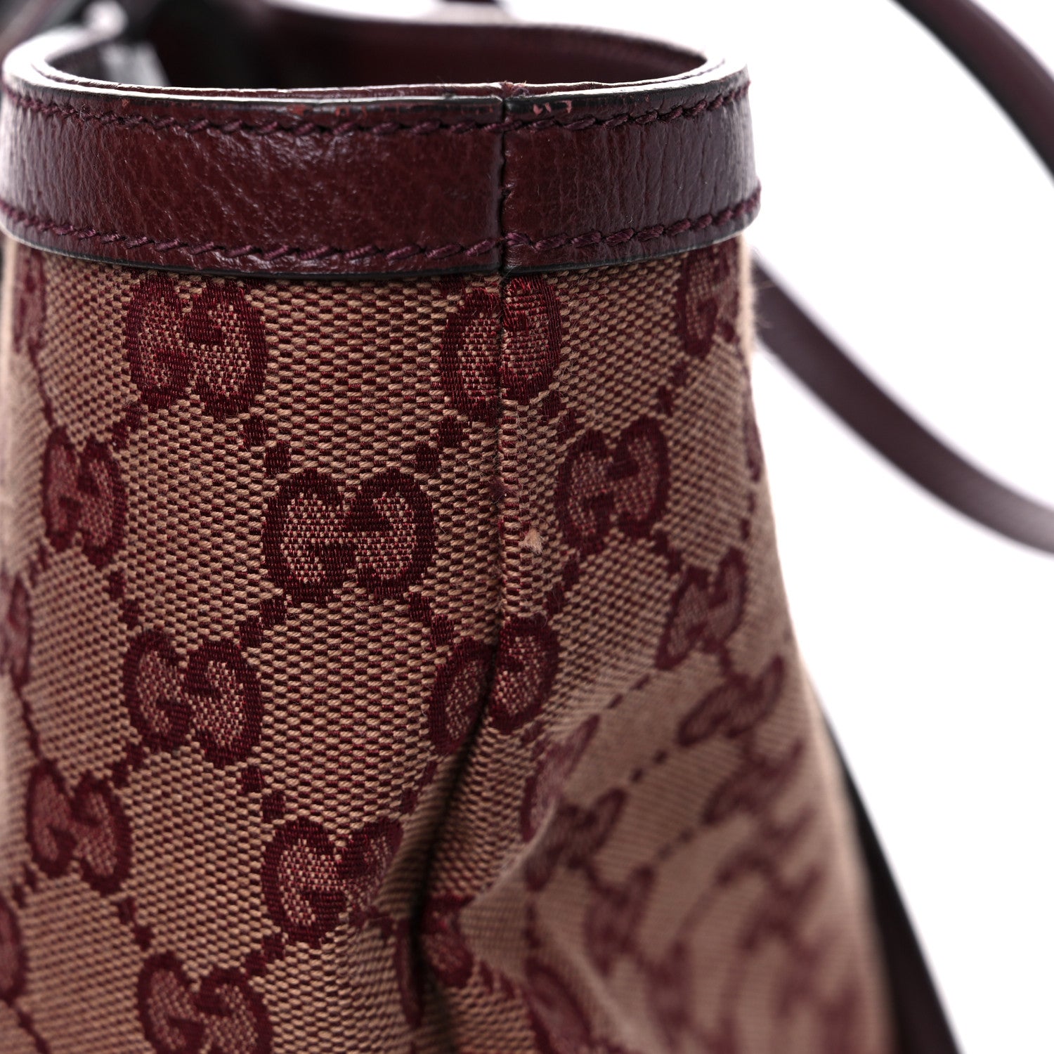Gucci Monogram Textured Dollar Calfskin Web Medium Ophidia Shopping Tote Sahara Rubino Chardonnay 15 of 16