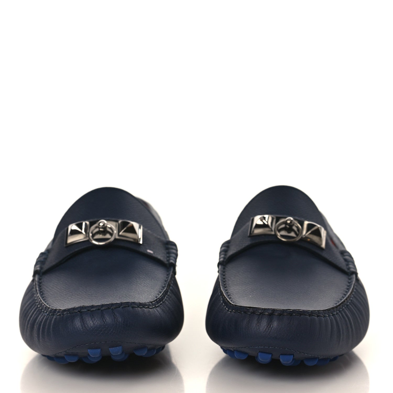 Hermes Epsom Mens Irving Driving Moccasin Loafers 42 Marine 3 of 8