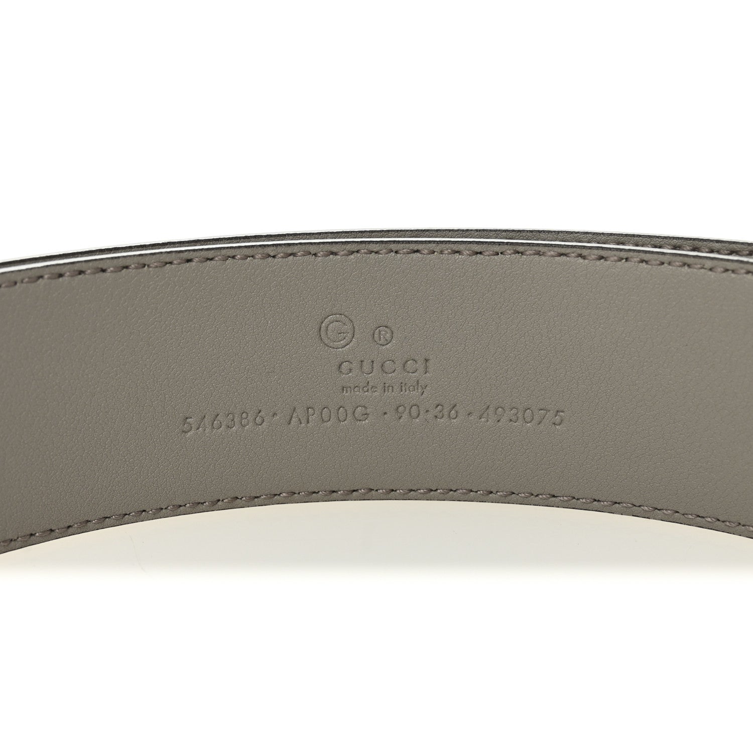 Gucci Moon Calfskin Interlocking G 37mm Belt 90 36 Storm Grey 3 of 5