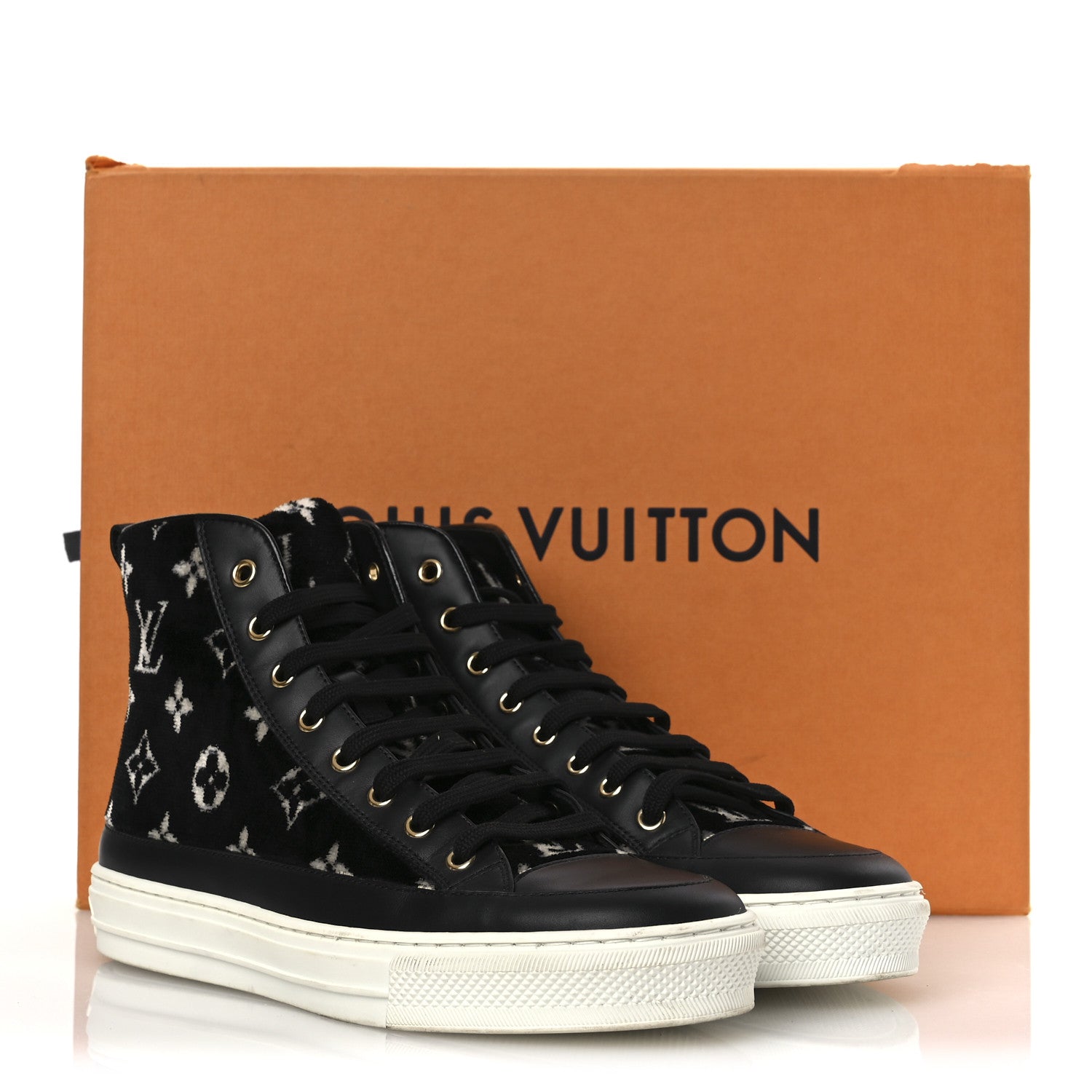 Louis Vuitton Velvet Monogram Stellar Sneakers 38.5 Black White 13 of 13