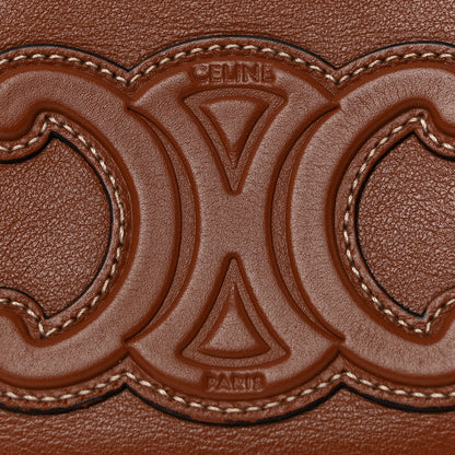 Celine Smooth Calfskin Cuir Triomphe Coin and Card Pouch With Hook Tan 8 of 9