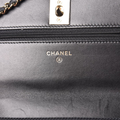 Chanel Lambskin Quilted Trendy CC Wallet On Chain WOC Black 6 of 16
