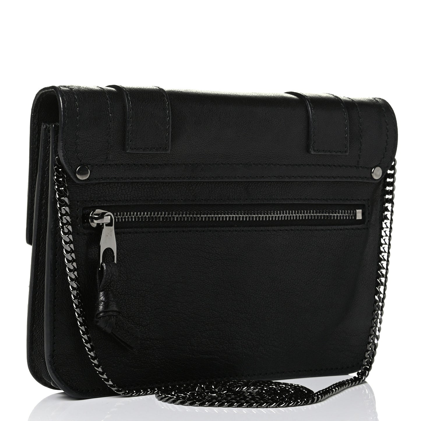 Lambskin Large PS1 Chain Wallet Black