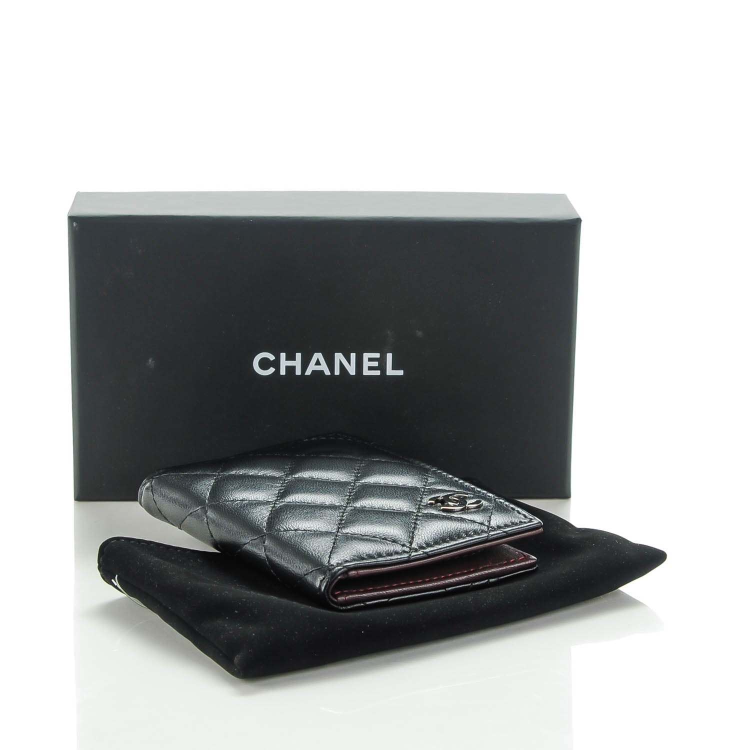 Chanel Lambskin Quilted Card Holder Wallet Black 4 of 7