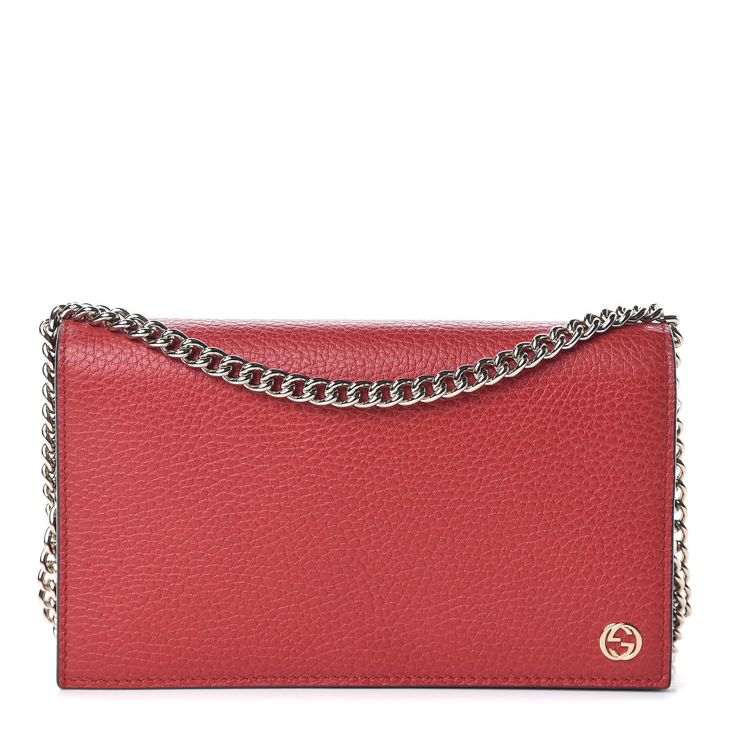 Dollar Calfskin Medium Betty Chain Wallet Tabasco Red