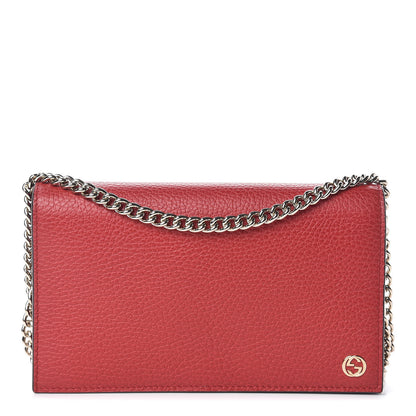 Gucci Dollar Calfskin Medium Betty Chain Wallet Tabasco Red 1 of 11