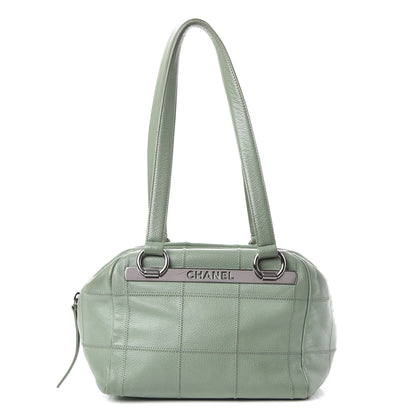 Chanel Caviar Square Stitched Tote Green 1 of 10