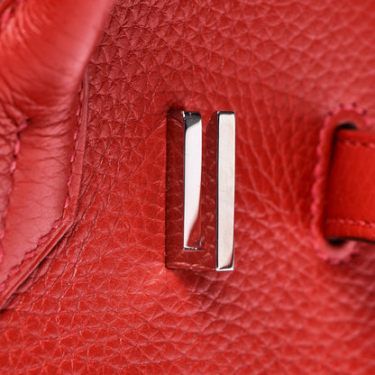 Hermes Taurillon Clemence Birkin 30 Rouge Casaque 31 of 33
