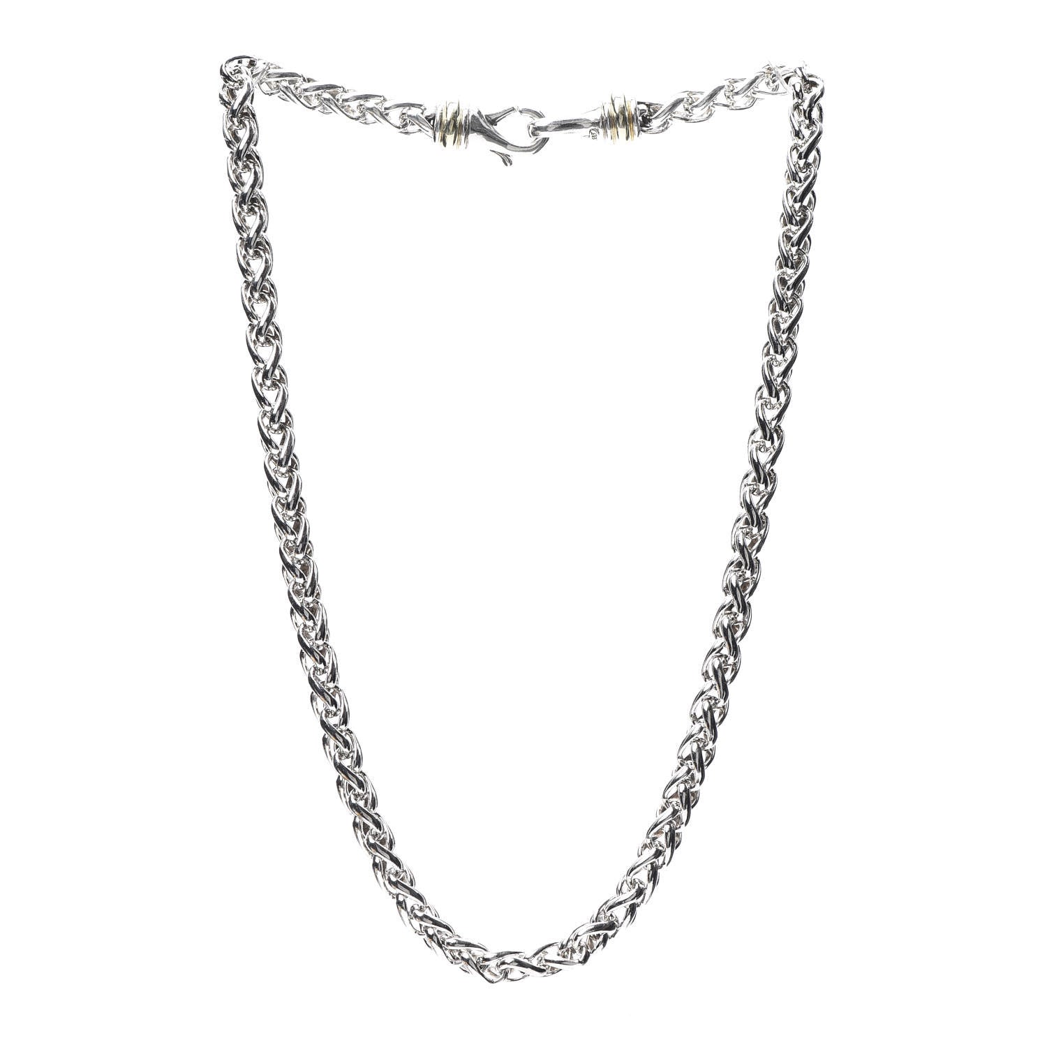 David Yurman Sterling Silver 14K Yellow Gold 6mm Wheat Chain Necklace 1 of 5