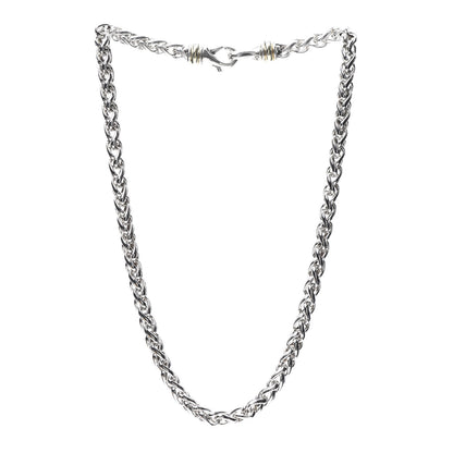 David Yurman Sterling Silver 14K Yellow Gold 6mm Wheat Chain Necklace 1 of 5