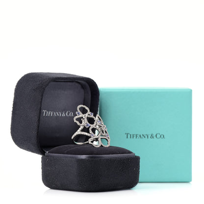 Tiffany Platinum Diamond Tanzanite Paper Flowers Open Cluster Ring 50 5.5 7 of 7