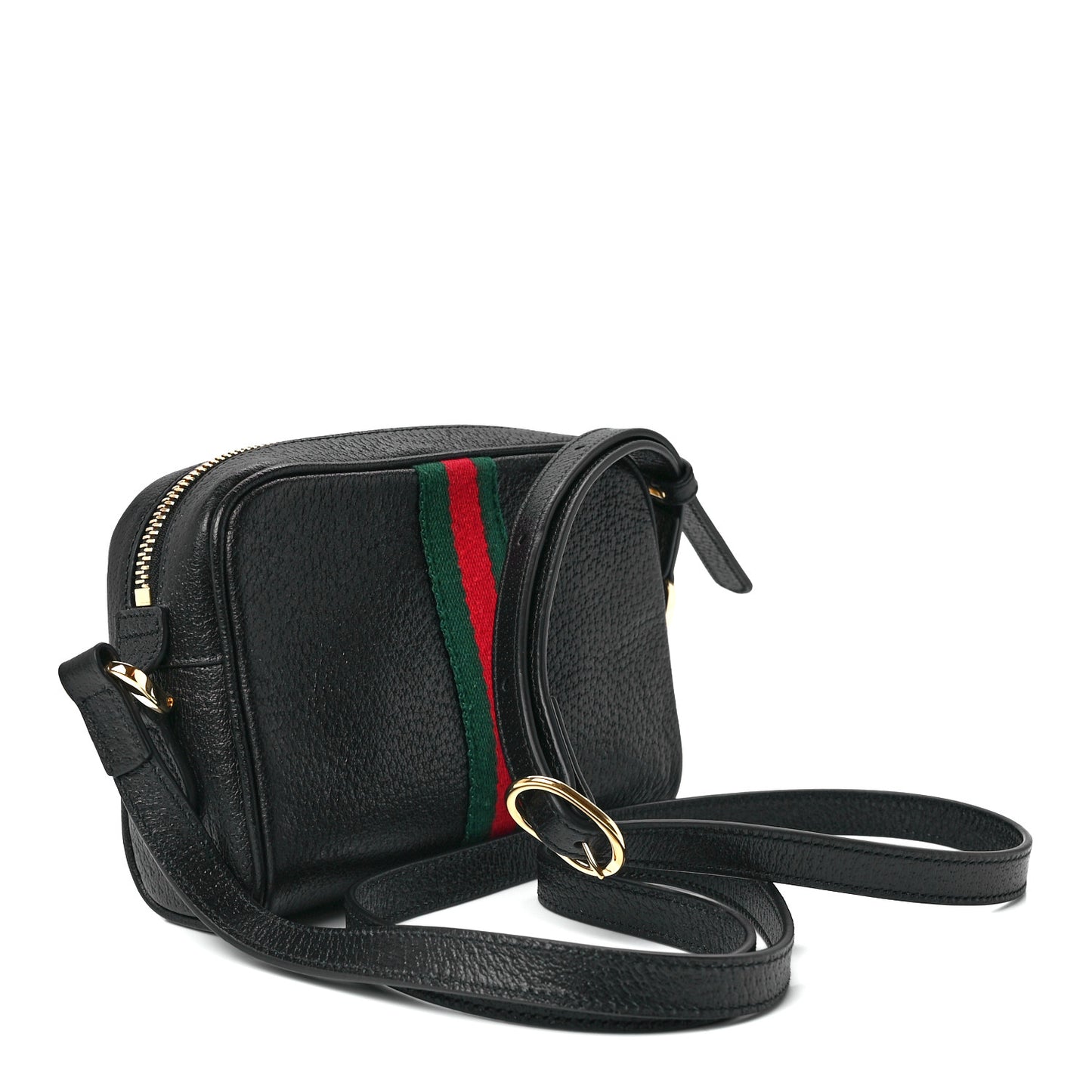 Calfskin Web Mini Ophidia Shoulder Bag Black